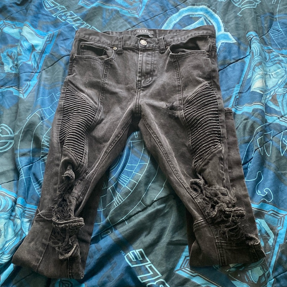Men’s black pacsun ripped skinny jeans 31x32